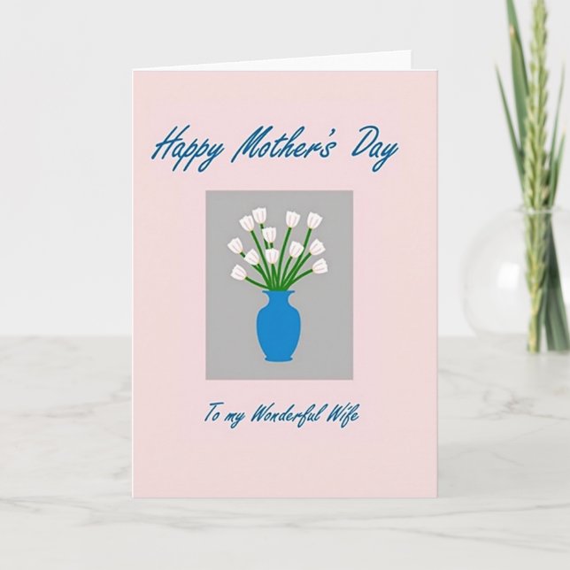 Cerulean Vase Mothers Day Card (Front)