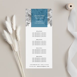 Cerulean Vintage Floral Pricing or Services Rack Card