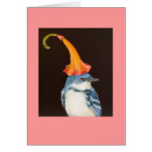 Cerulean warbler with trumpet flower card (Front)
