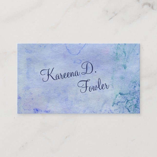 Cerulean Watercolor Business Card (Front)