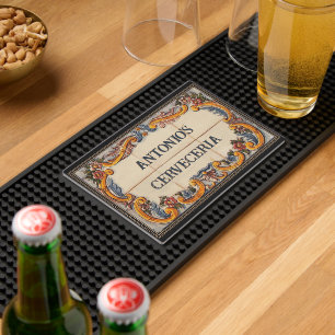 Cervecería Sign Bar Mat w/your Name