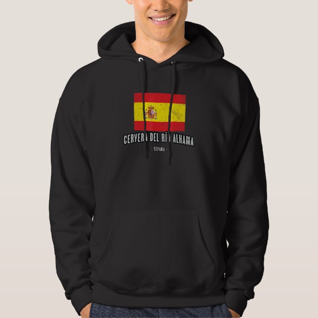 Cervera Del Ro Alhama Spain Es Flag City - Bandera Hoodie (Front)
