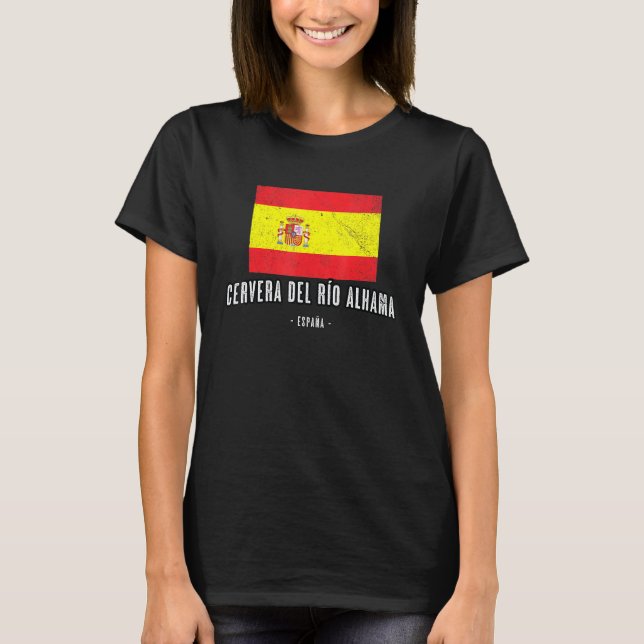 Cervera Del Ro Alhama Spain Es Flag City Bandera R T-Shirt (Front)