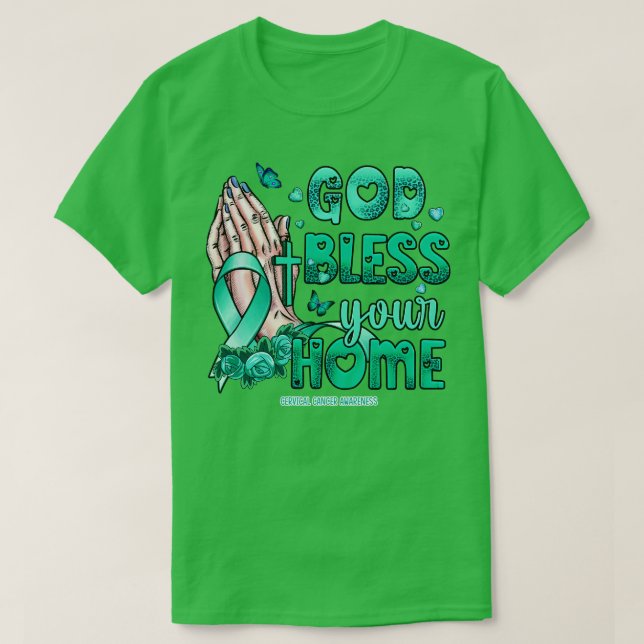 Cervical Awareness god bless faith hope T-Shirt (Design Front)