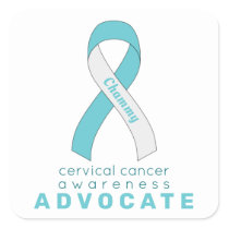Cervical Cancer Advocate White Square Sticker
