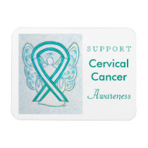 Cervical Cancer Angel Awareness Ribbon Magnet Gift