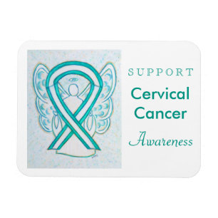 Cervical Cancer Angel Awareness Ribbon Magnet Gift