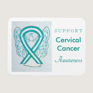 Cervical Cancer Angel Awareness Ribbon Magnet Gift