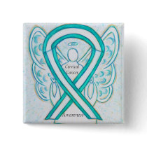 Cervical Cancer Angel Awareness Ribbon Pins