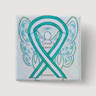 Cervical Cancer Angel Awareness Ribbon Pins