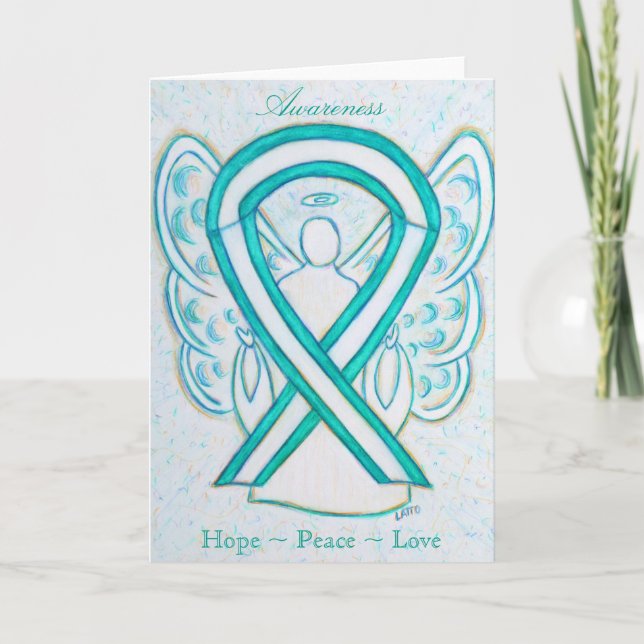 Cervical Cancer Awareness Angel Greeting Card (Front)