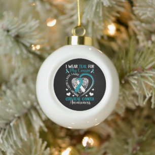  Cervical Cancer Awareness Ceramic Ball Christmas Ornament
