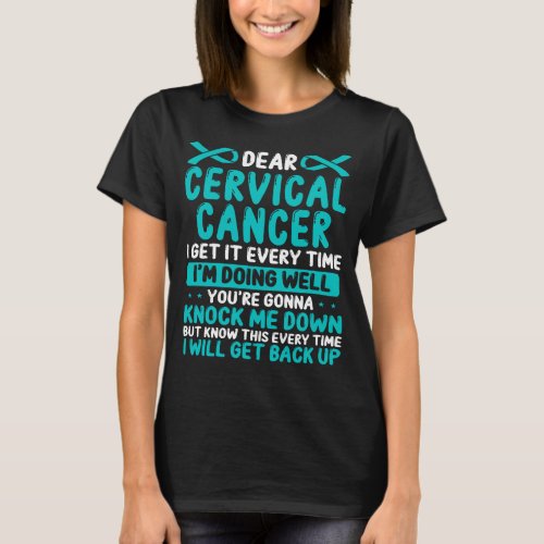 Cervical Cancer Awareness Cervical Cancer Ribbon T_Shirt