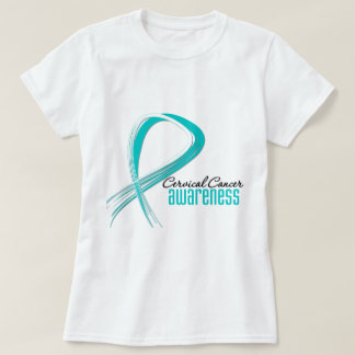 Cervical Cancer  Awareness Grunge Ribbon T-Shirt