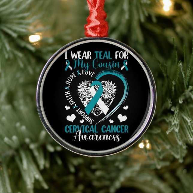  Cervical Cancer Awareness Metal Ornament (Tree)