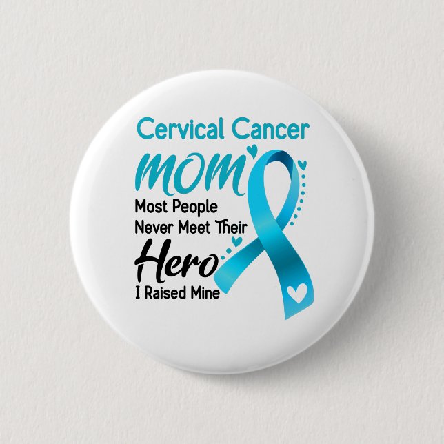 Cervical Cancer Awareness Month Ribbon Gifts Button (Front)