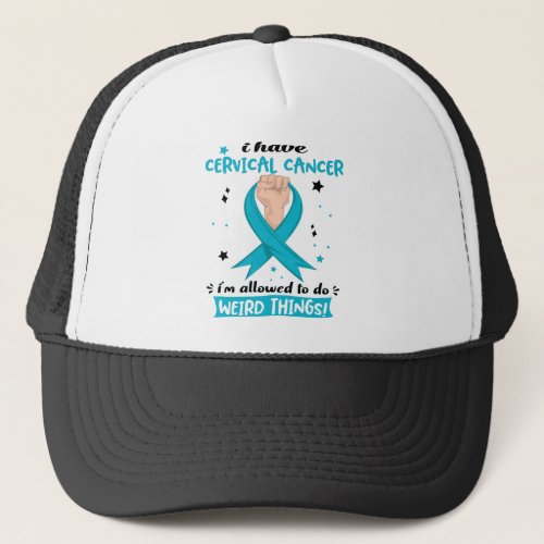 Cervical Cancer Awareness Month Ribbon Gifts Trucker Hat