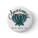 Cervical Cancer Awareness Mosaic Heart Pinback Button