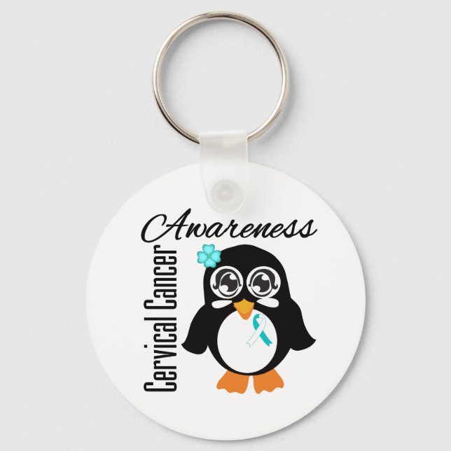 Cervical Cancer Awareness Penguin Keychain (Front)