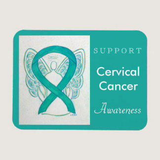 Cervical Cancer Awareness Ribbon Angel Magnet