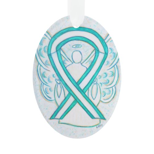 Cervical Cancer Awareness Ribbon Angel Ornament