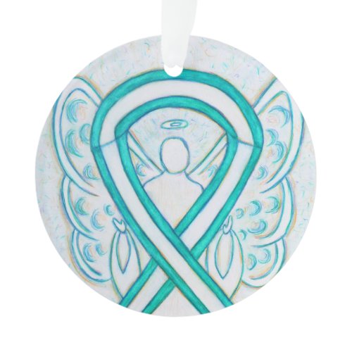 Cervical Cancer Awareness Ribbon Angel Ornaments