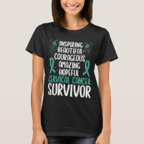 Cervical Cancer Awareness Ribbon Cancer Survivor T-Shirt