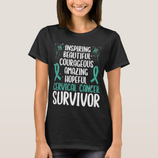 Cervical Cancer Awareness Ribbon Cancer Survivor T-Shirt