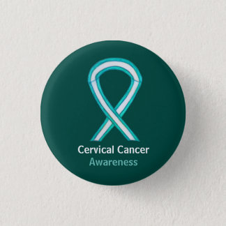 Cervical Cancer Awareness Ribbon Custom Button Pin