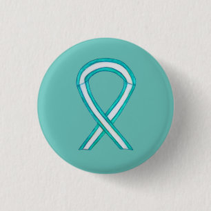 Cervical Cancer Awareness Ribbon Custom Button Pin