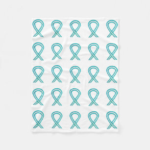Cervical Cancer Awareness Ribbon Fleece Blanket