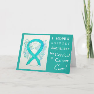 Cervical Cancer Awareness Ribbon Greeting Card