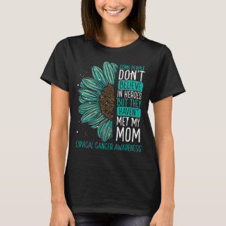 Cervical Cancer Awareness Ribbon Mom Warrior T-Shirt