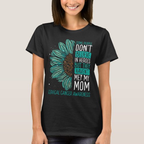 Cervical Cancer Awareness Ribbon Mom Warrior T_Shirt