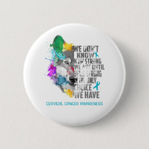 Cervical Cancer Awareness Ribbon Support Gifts Button
