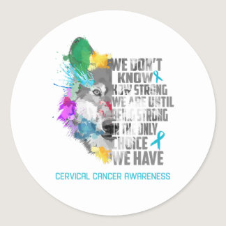 Cervical Cancer Awareness Ribbon Support Gifts Classic Round Sticker