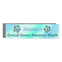 Cervical Cancer Awareness Ribbons Butterflies Car Magnet