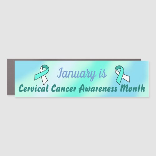 Cervical Cancer Awareness Ribbons Car Magnet