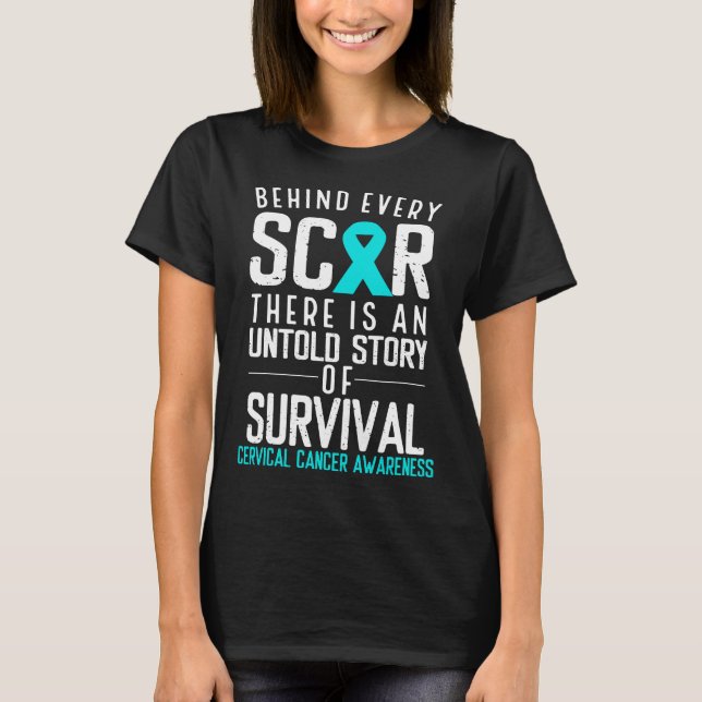 Cervical Cancer Awareness  Scare Adenocarcinoma T-Shirt (Front)