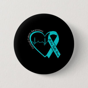 Cervical Cancer Awareness Support Heart Teal Men W Button