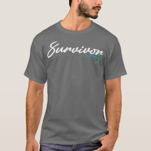 Cervical Cancer Awareness Survivor Glitter Ribbon  T-Shirt