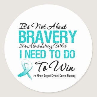 Cervical Cancer Battle Classic Round Sticker