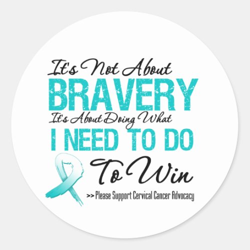 Cervical Cancer Battle Classic Round Sticker