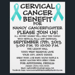 Cervical Cancer Benefit Flyer<br><div class="desc">This beautiful cervical cancer benefit flyer is perfect for advertising a cancer benefit and auction once you personalize with all your own benefit details in the provided boxes. See our store for coordinating cervical cancer benefit posters and other specific types of cancer benefit flyers.</div>