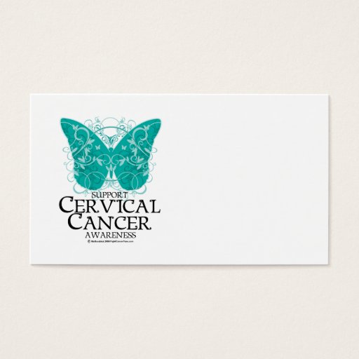 Customizable Cervical Cancer Butterfly Business Cards