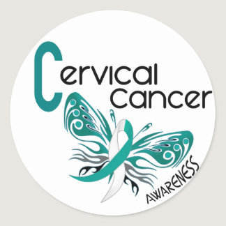 Cervical Cancer BUTTERFLY 3 Classic Round Sticker