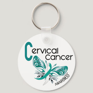 Cervical Cancer BUTTERFLY 3 Keychain