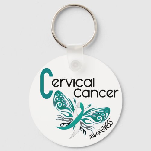 Cervical Cancer BUTTERFLY 3 Keychain