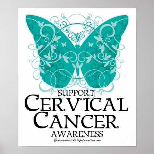 Cervical Cancer Butterfly Poster
