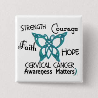 Cervical Cancer Celtic Butterfly 3 Pinback Button